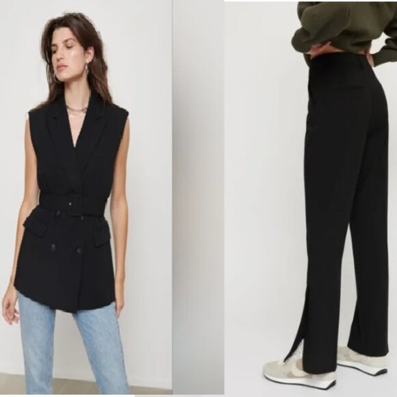 Neutral SUIT SET Work Office Corporate Set Dynamite Black Vest And Trouser EUC - Picture 1 of 17